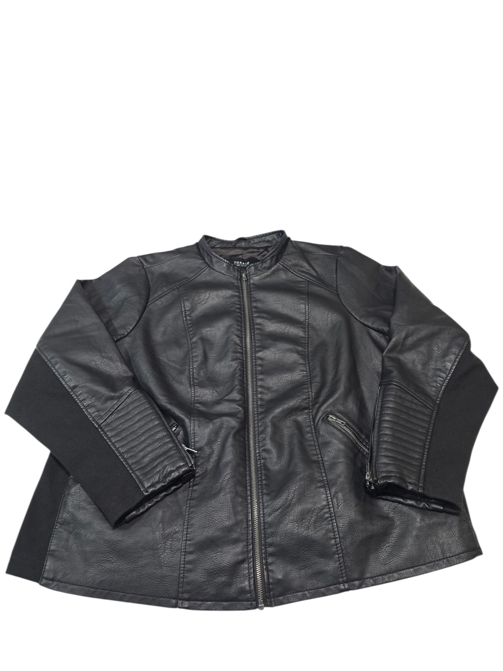 Torid Women's. Black Faux Leather Zip-Front Jacket | Size 4